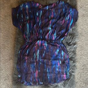 Express Blue and Purple Graphic Mini Dress